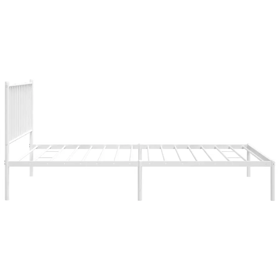 Cadre de lit métal sans matelas et tête de lit blanc 107x203 cm - 6