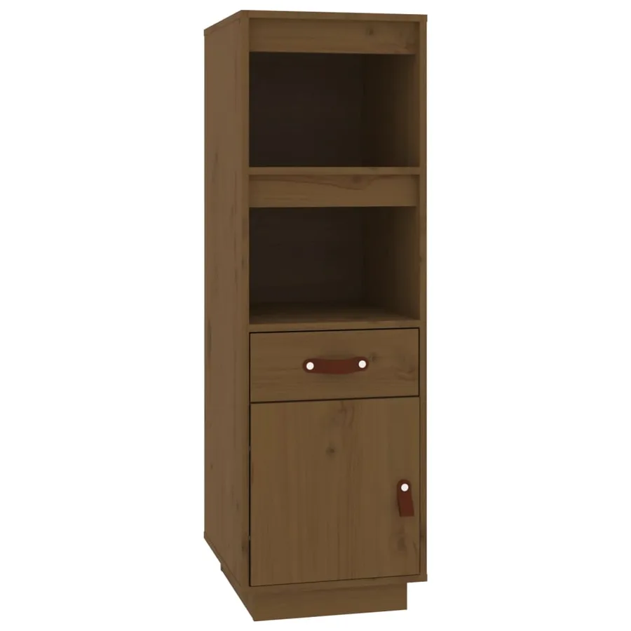 Buffet haut Marron miel 34x40x108,5 cm Bois massif de pin - 2