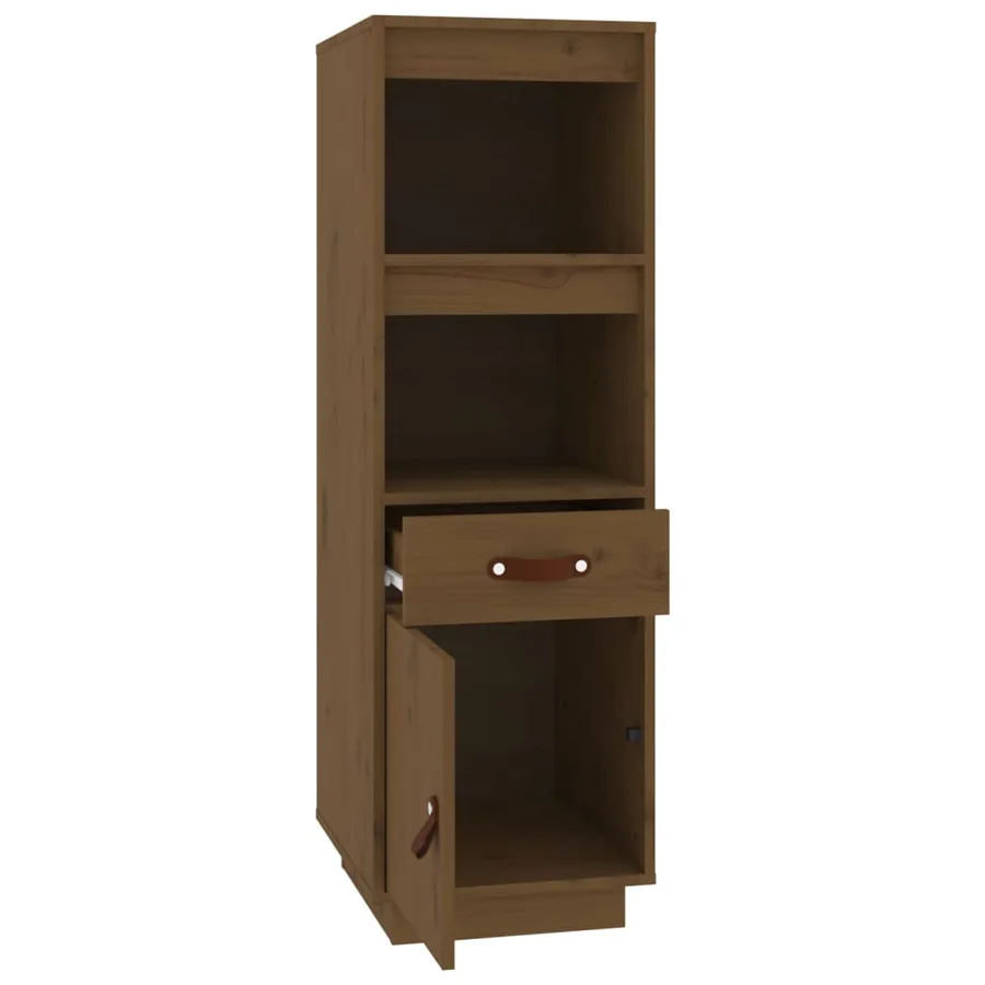 Buffet haut Marron miel 34x40x108,5 cm Bois massif de pin - 6