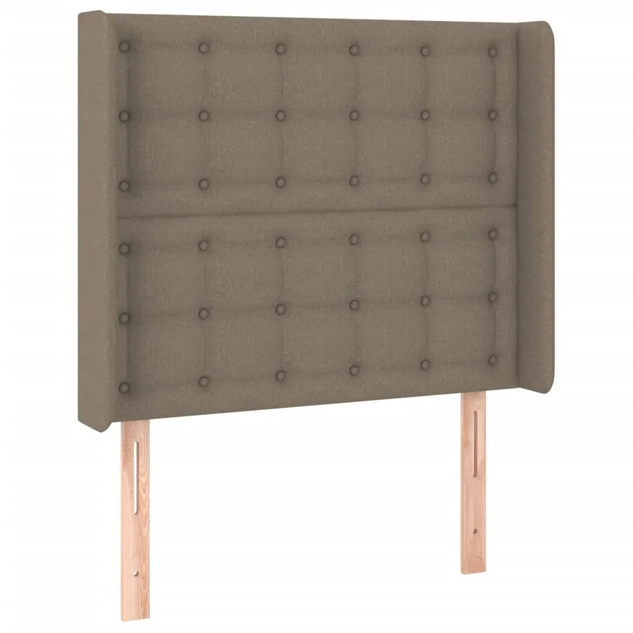 Sommier à lattes de lit matelas et LED Taupe 100x200 cm Tissu - 7