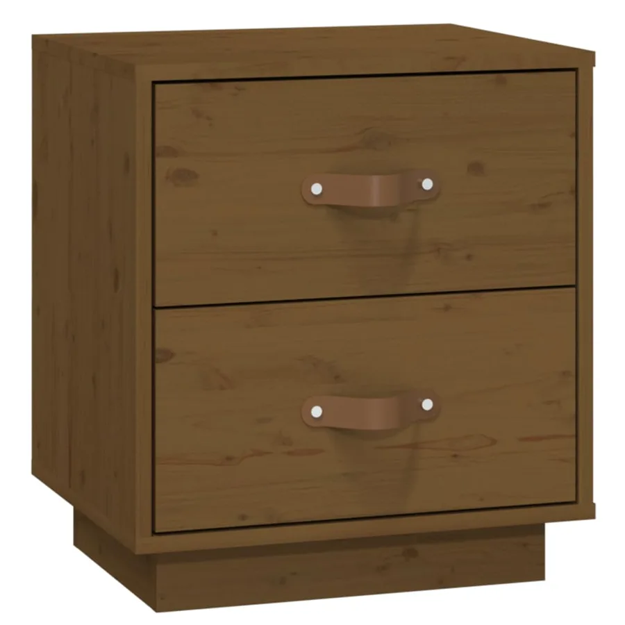 Tables de chevet 2 pcs Marron miel 40x34x45 cm Bois pin massif - 6