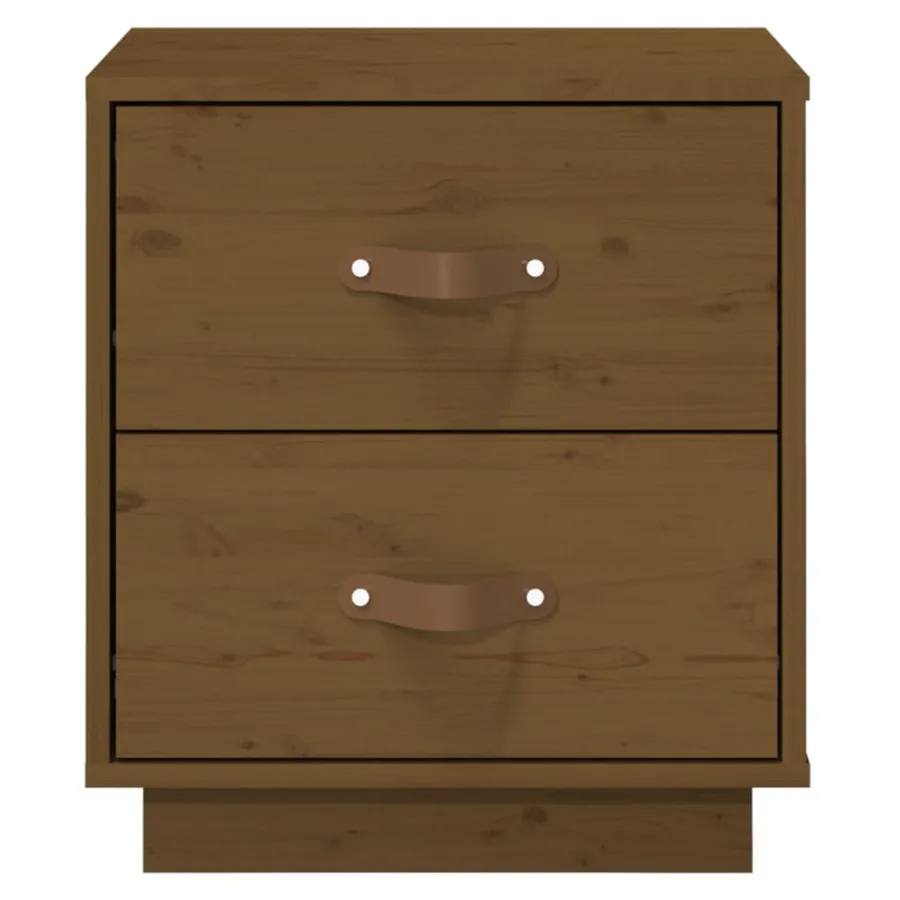 Tables de chevet 2 pcs Marron miel 40x34x45 cm Bois pin massif - 7