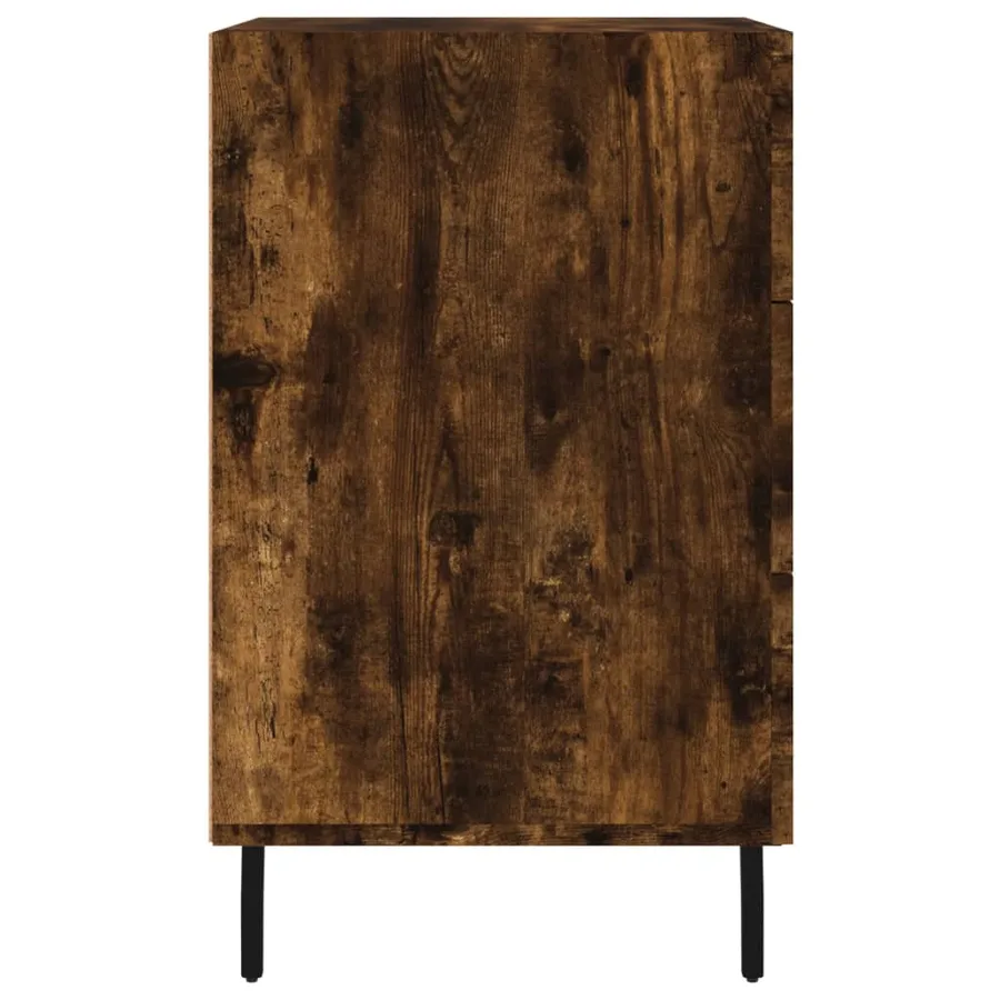 Table de chevet chêne fumé 40x40x66 cm bois d'ingénierie - 6
