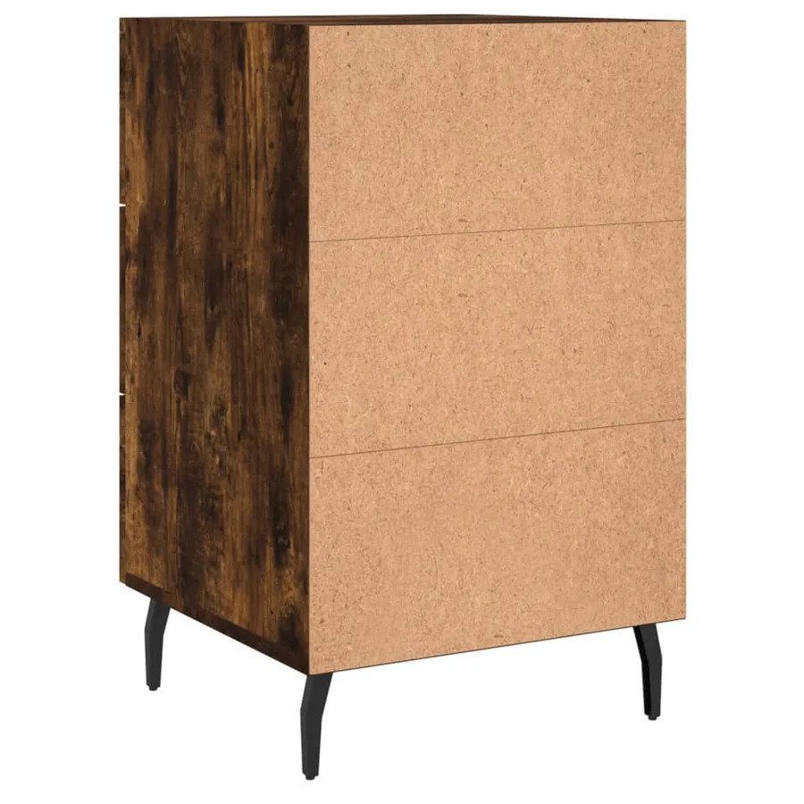 Table de chevet chêne fumé 40x40x66 cm bois d'ingénierie - 8