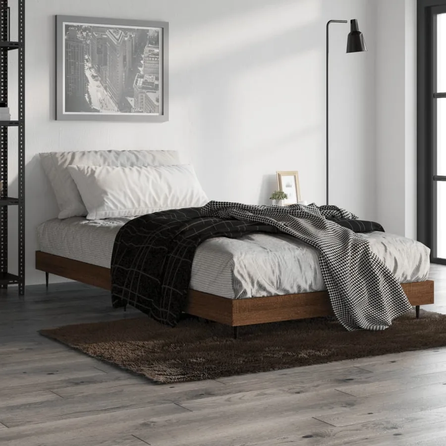 Cadre de lit sans matelas chêne marron 100x200 cm - 4