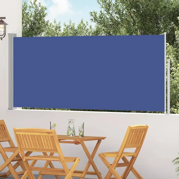 Auvent latéral rétractable 120 x 300 cm Bleu