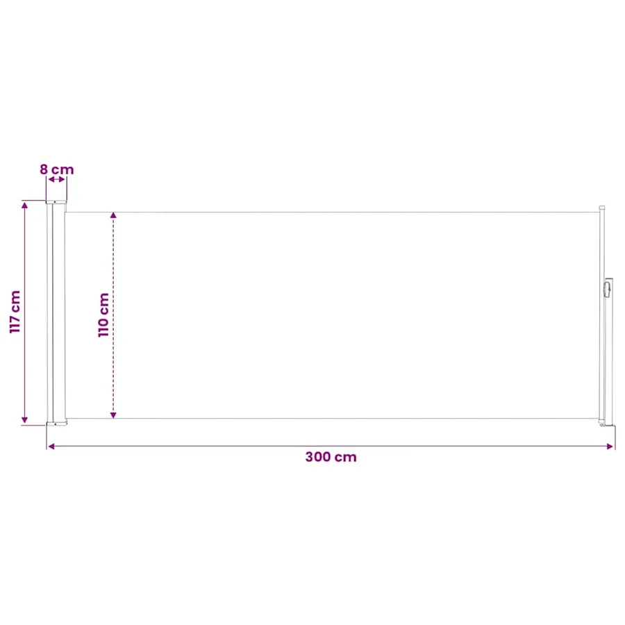 Auvent latéral rétractable 120 x 300 cm Bleu - 12