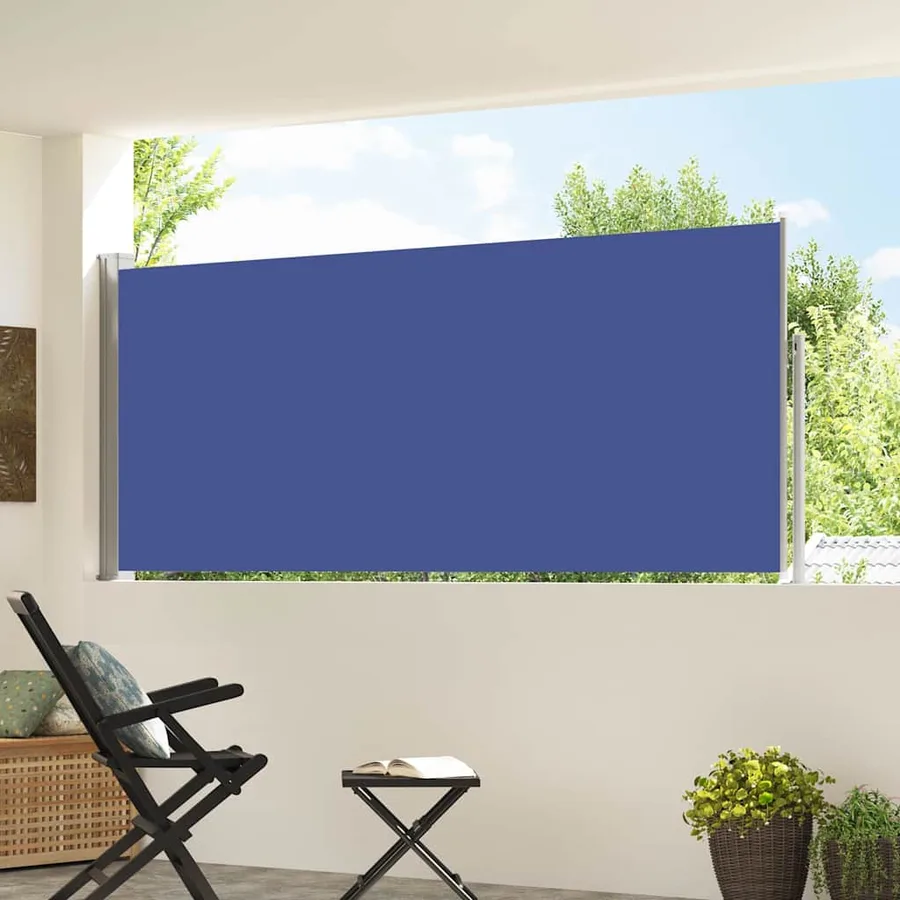 Auvent latéral rétractable 120 x 300 cm Bleu - 3