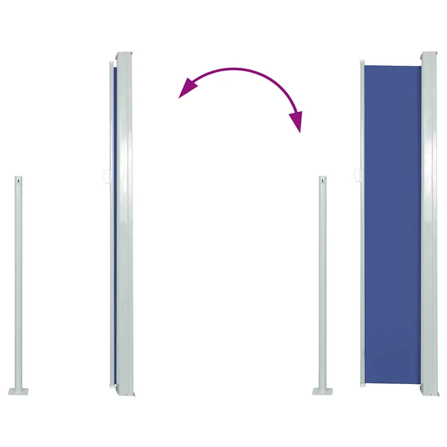 Auvent latéral rétractable 120 x 300 cm Bleu - 7