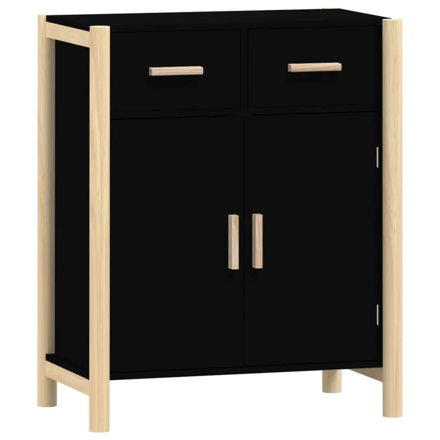 Buffet Noir 62x38x75 cm Bois d'ingénierie - 2