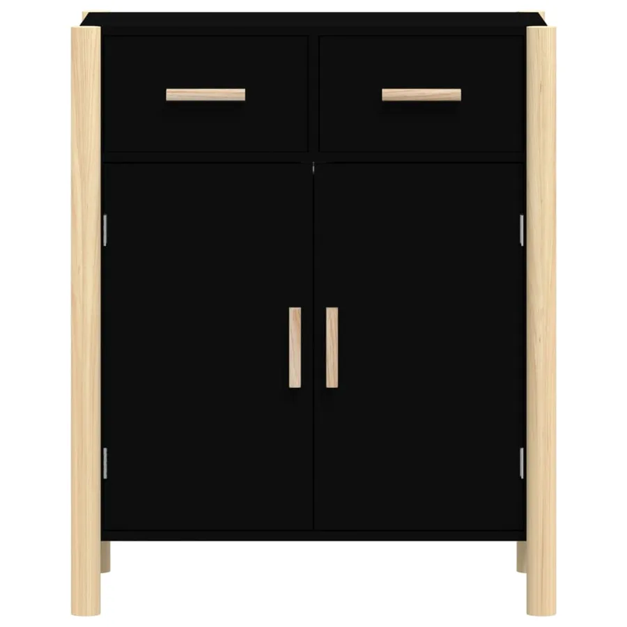Buffet Noir 62x38x75 cm Bois d'ingénierie - 5