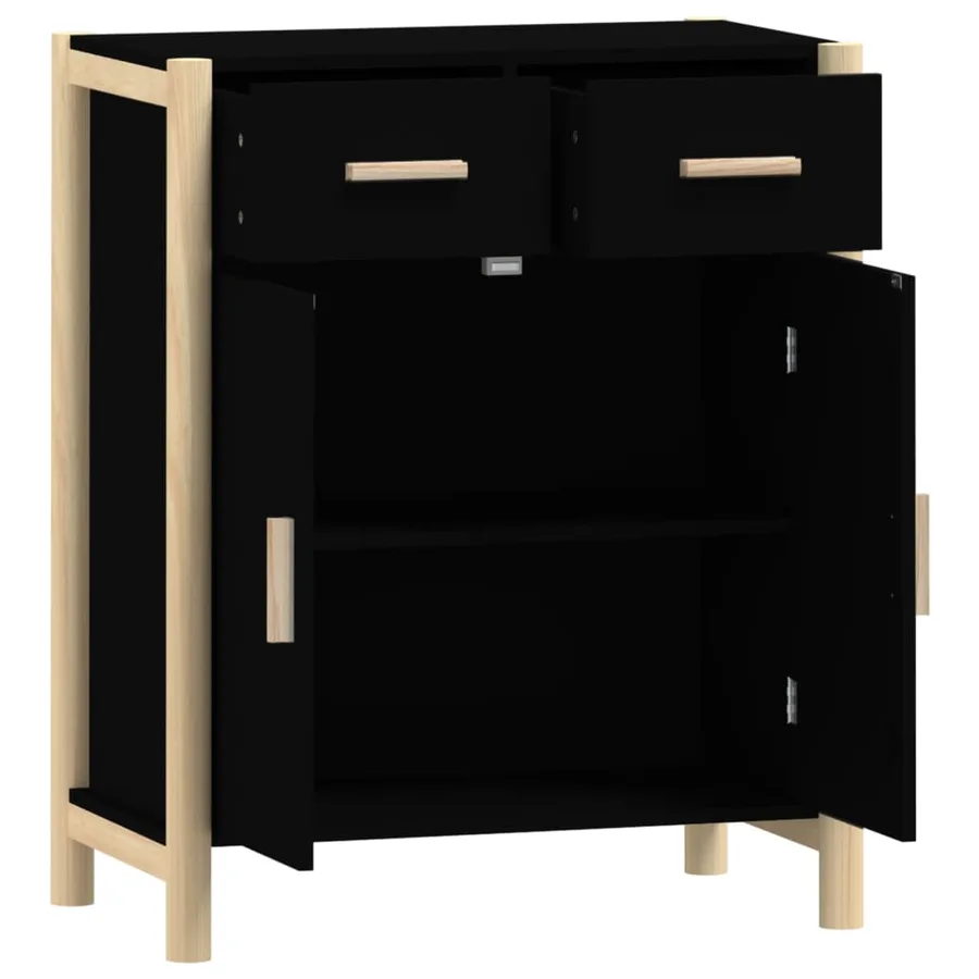 Buffet Noir 62x38x75 cm Bois d'ingénierie - 7