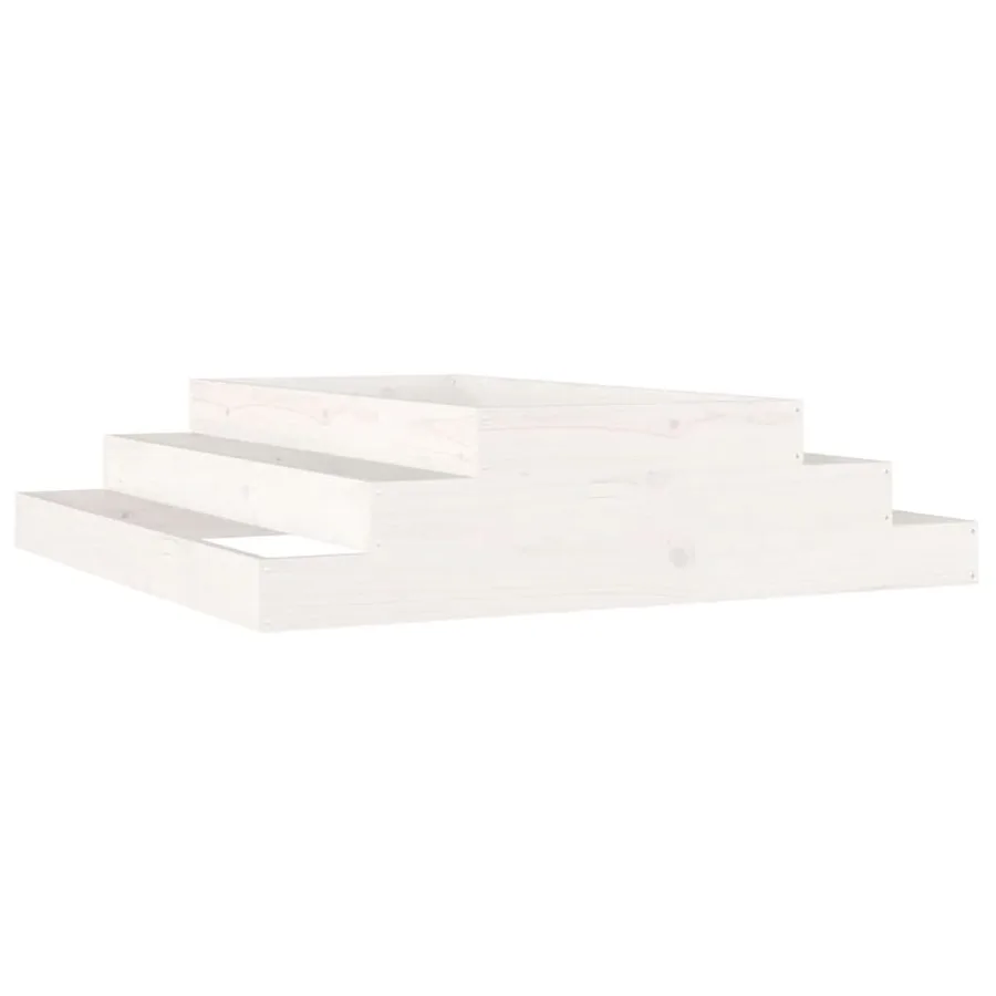 Jardinière Blanc 110x110x27 cm Bois massif de pin - 2