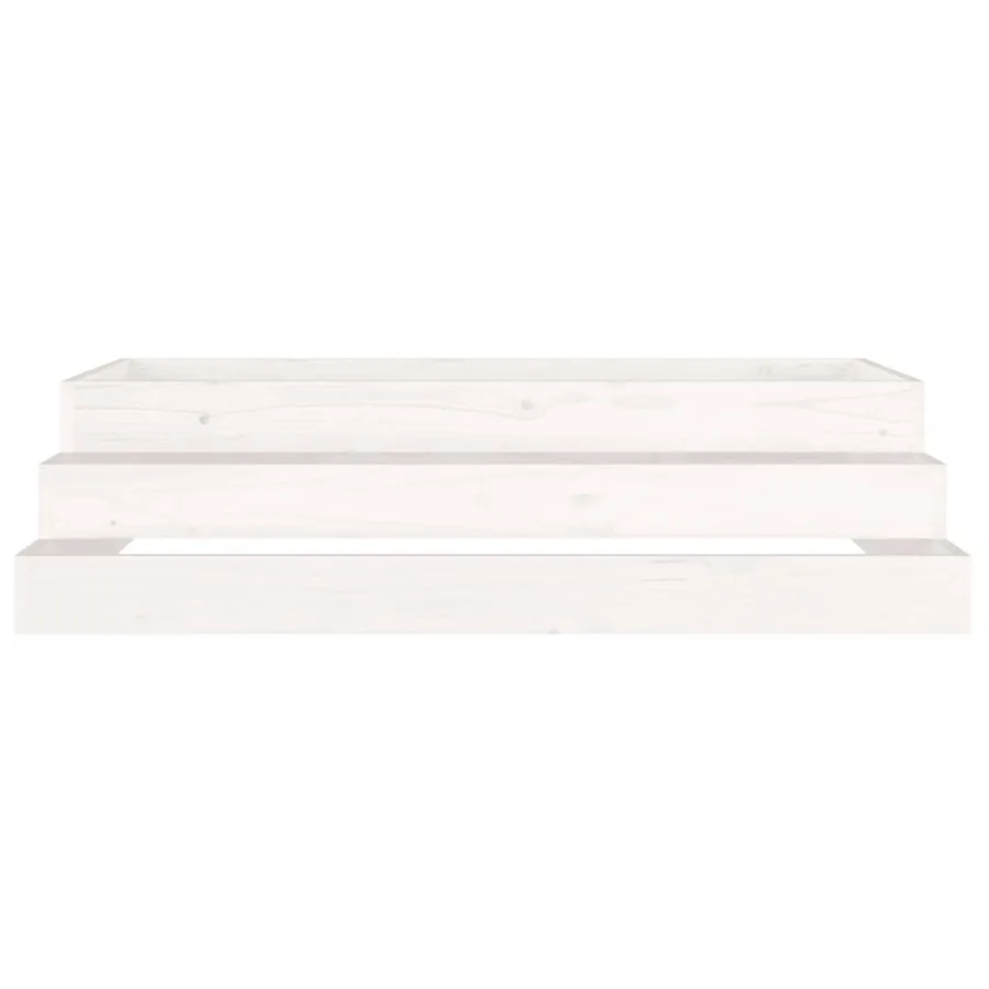 Jardinière Blanc 110x110x27 cm Bois massif de pin - 5