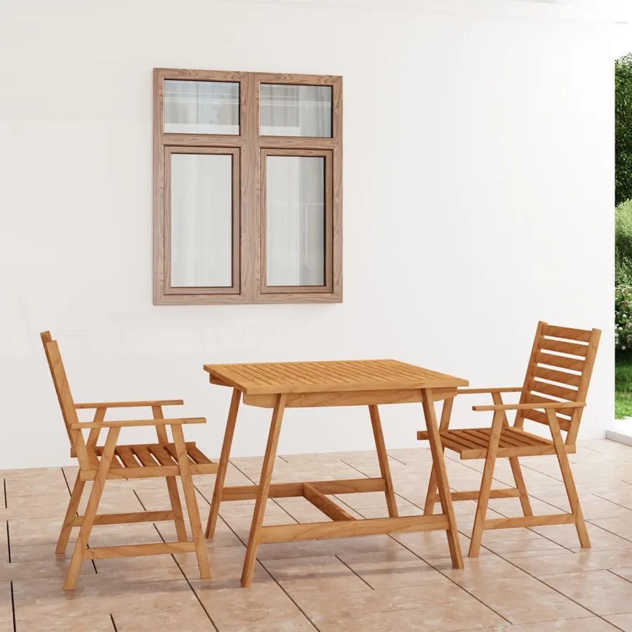 Ensemble à manger de jardin 3 pcs Bois d'acacia solide