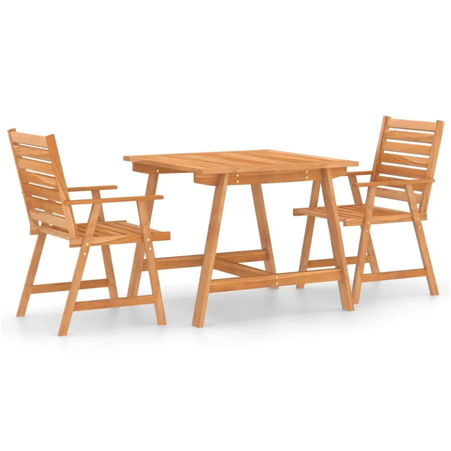 Ensemble à manger de jardin 3 pcs Bois d'acacia solide - 2