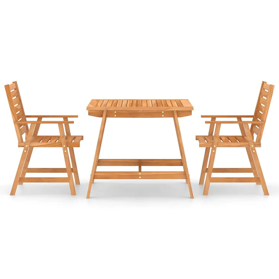 Ensemble à manger de jardin 3 pcs Bois d'acacia solide - 3