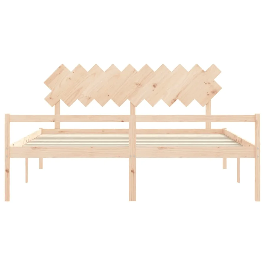Lit pour personne âgée et tête de lit 200x200 cm bois massif - 6