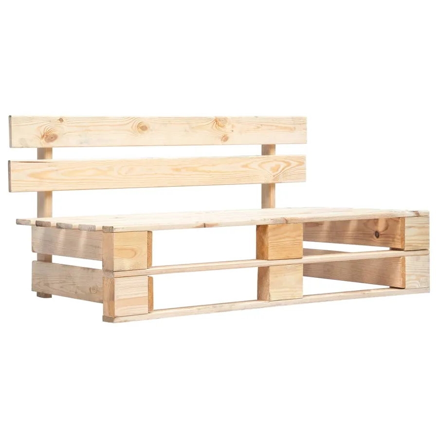 Salon de jardin palette 4pcs avec coussins Bois de pin imprégné - 2