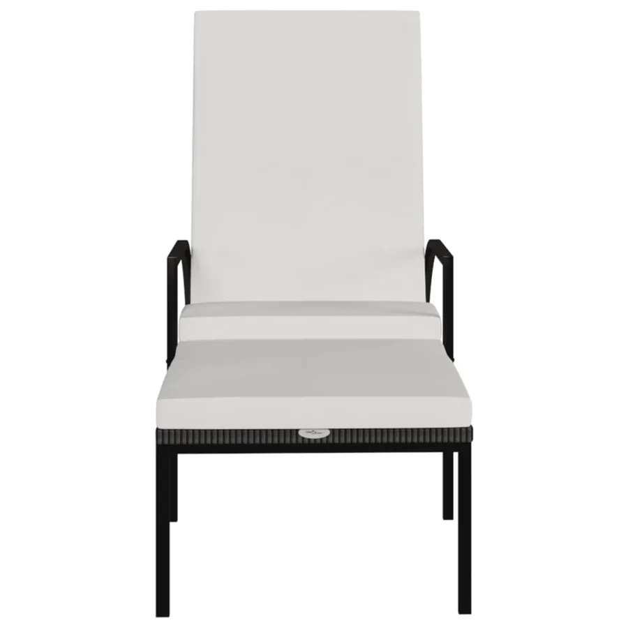 Chaises longues avec repose-pied 2 pcs Résine tressée Gris - 12