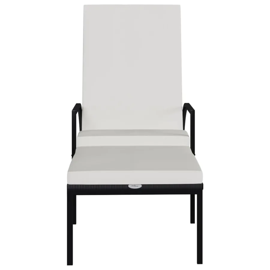 Chaises longues avec repose-pied 2 pcs Résine tressée Gris - 21