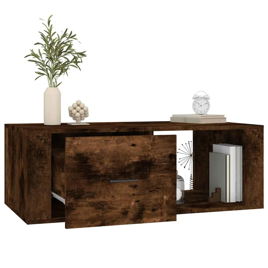 Table basse Chêne fumé 100x50,5x35 cm Bois d'ingénierie - 5