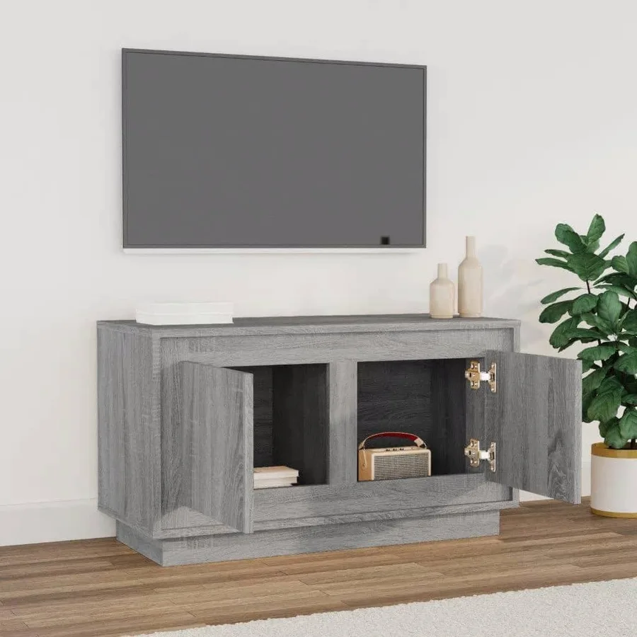 Meuble TV sonoma gris 80x35x45 cm bois d'ingénierie - 3