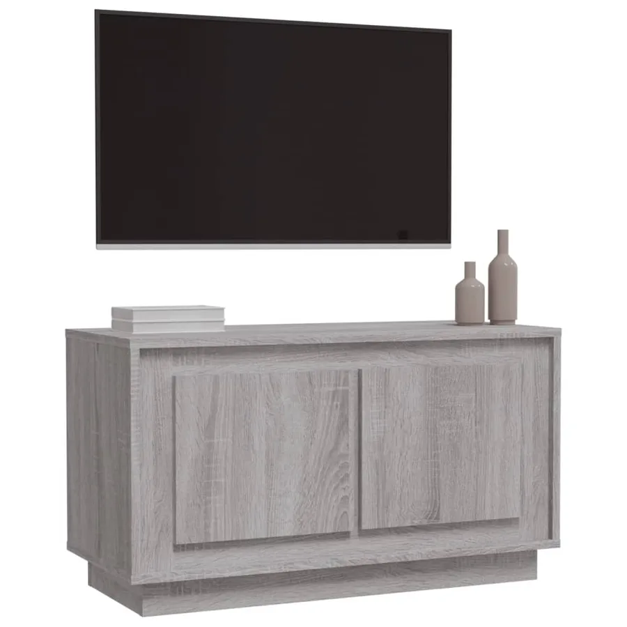 Meuble TV sonoma gris 80x35x45 cm bois d'ingénierie - 4