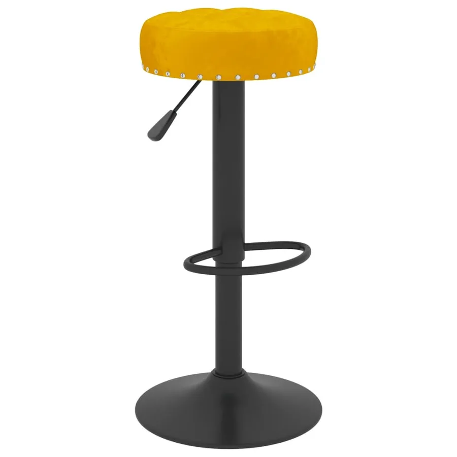 Tabourets de bar lot de 2 jaune moutarde velours - 3