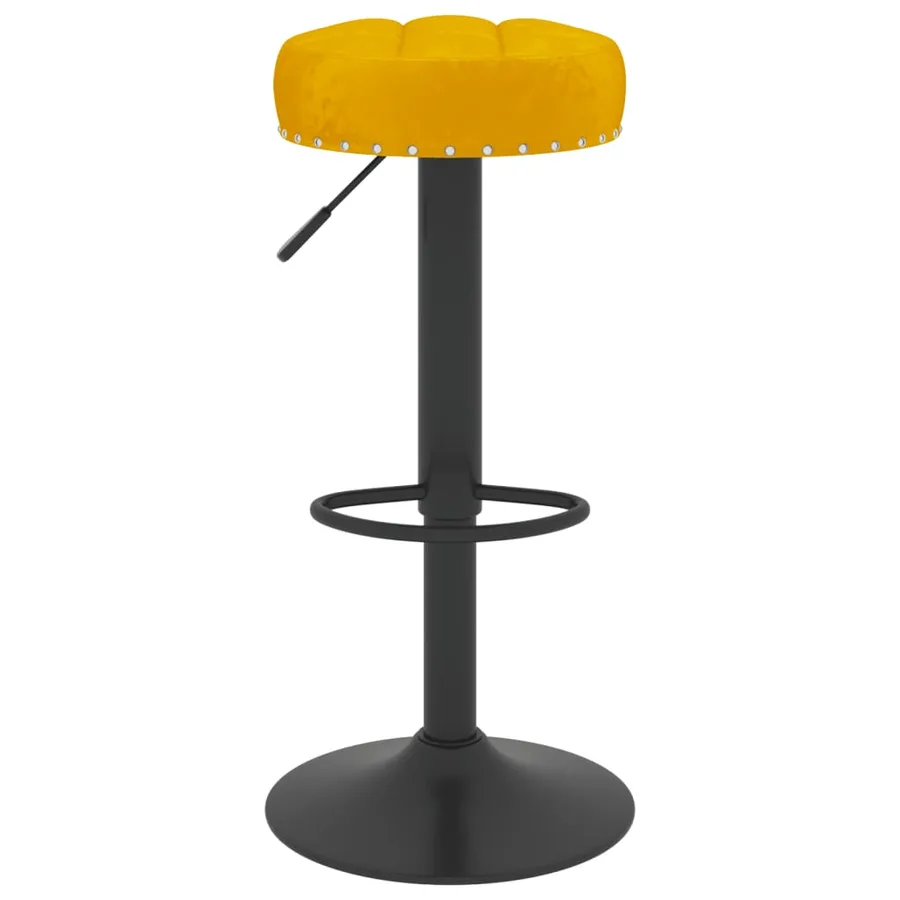 Tabourets de bar lot de 2 jaune moutarde velours - 4