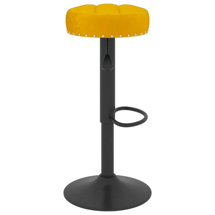 Tabourets de bar lot de 2 jaune moutarde velours - 5