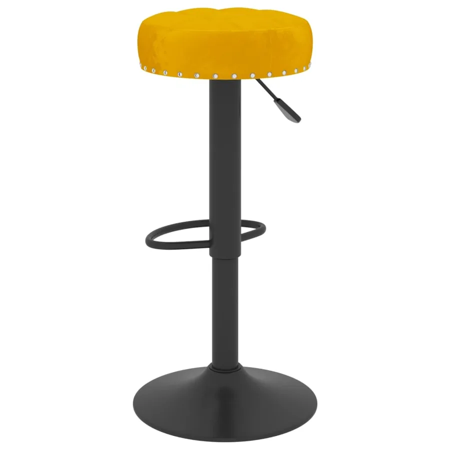Tabourets de bar lot de 2 jaune moutarde velours - 6