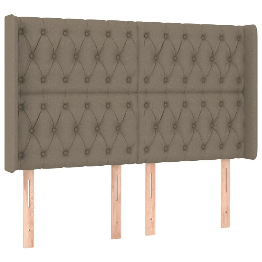 Sommier à lattes de lit matelas et LED Taupe 160x200 cm Tissu - 7