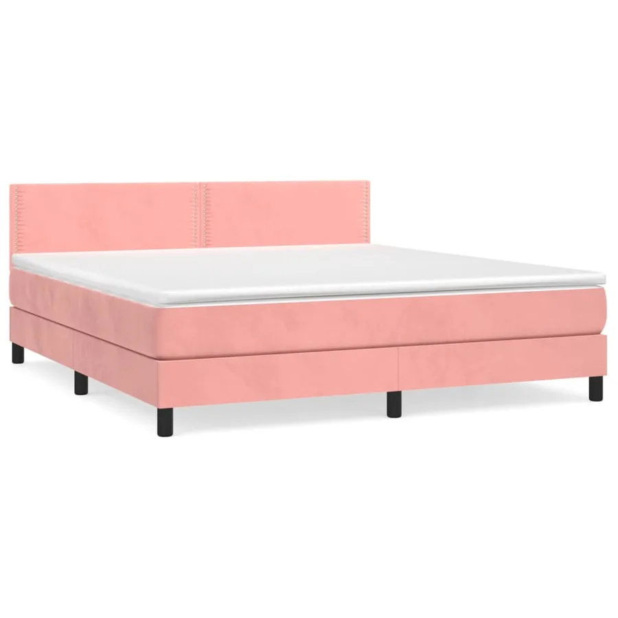 Sommier à lattes de lit avec matelas Rose 160x200 cm Velours - 2