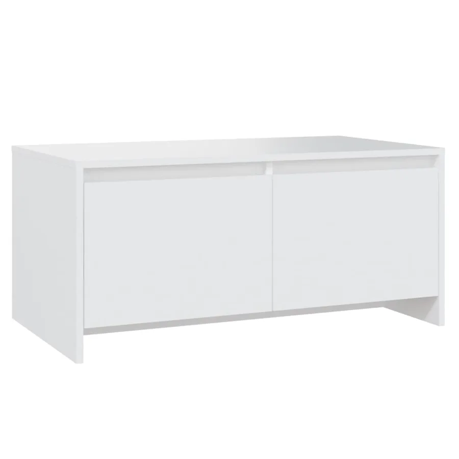 Table basse blanc 90x50x41,5 cm bois d'ingénierie - 2