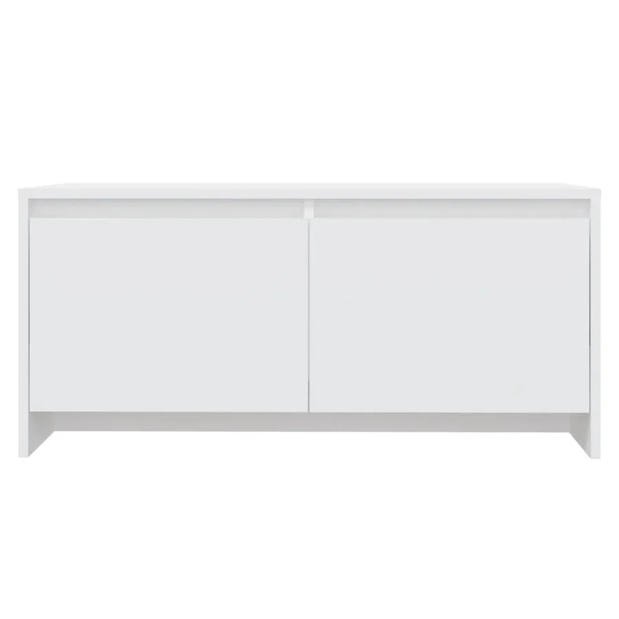 Table basse blanc 90x50x41,5 cm bois d'ingénierie - 5