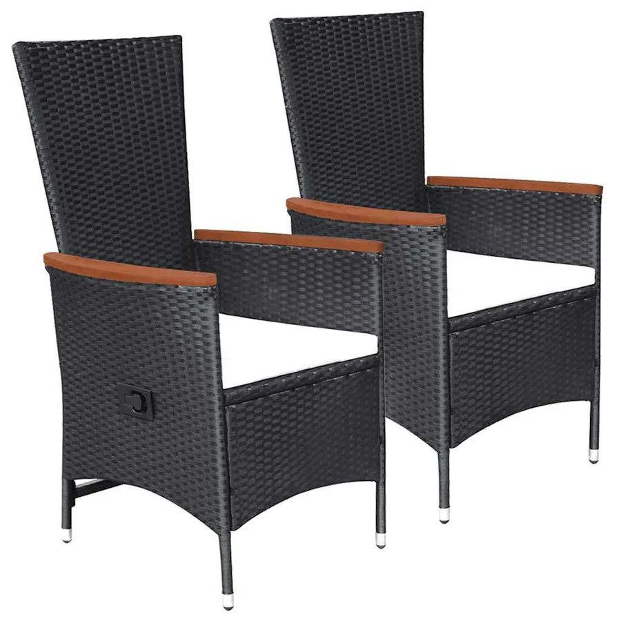Ensemble à manger de jardin 3 pcs Noir - 2