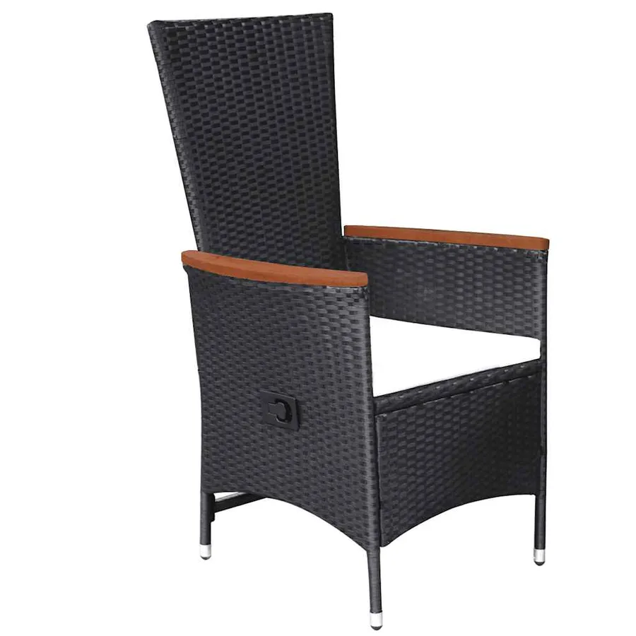Ensemble à manger de jardin 3 pcs Noir - 3