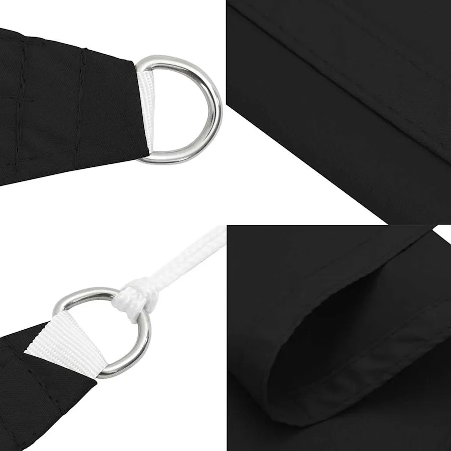 Voile de parasol tissu oxford triangulaire 5x5x6 m noir - 6