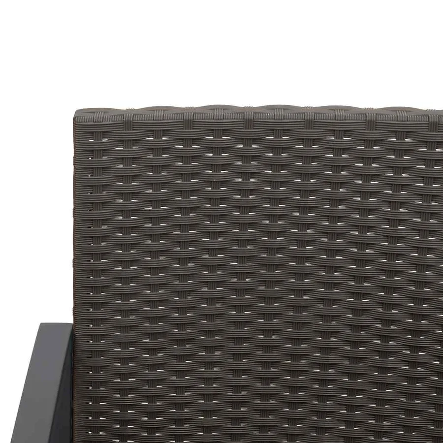 Ensemble à manger de jardin 5 pcs et coussins marron rotin PP - 5