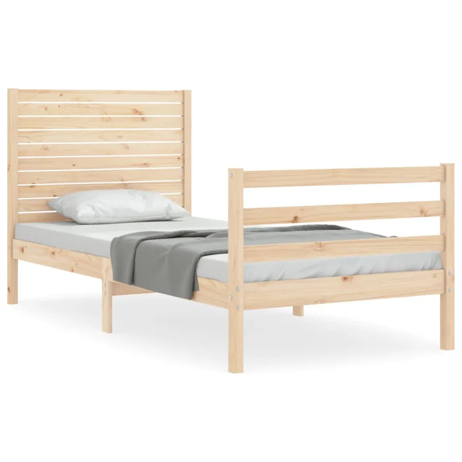 Cadre de lit sans matelas 100x200 cm bois massif - 2