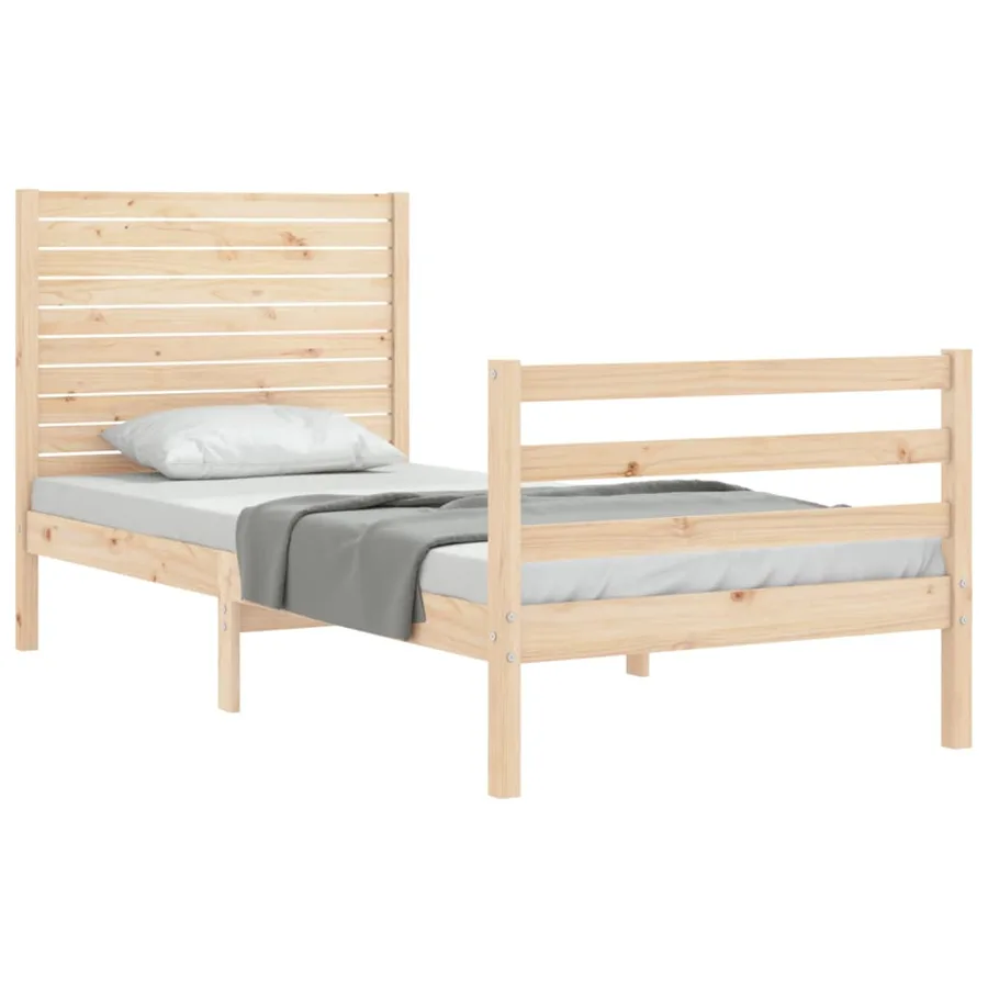 Cadre de lit sans matelas 100x200 cm bois massif - 4
