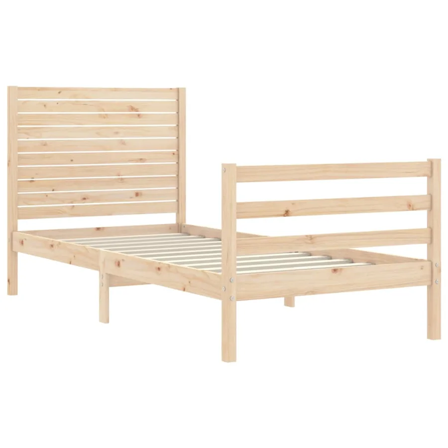 Cadre de lit sans matelas 100x200 cm bois massif - 5