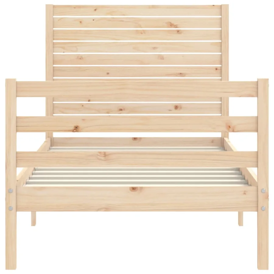 Cadre de lit sans matelas 100x200 cm bois massif - 6