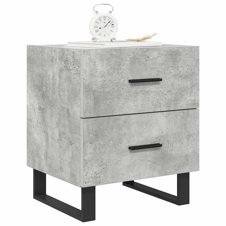 Tables de chevet 2pcs gris béton 40x35x47,5cm bois d’ingénierie - 4