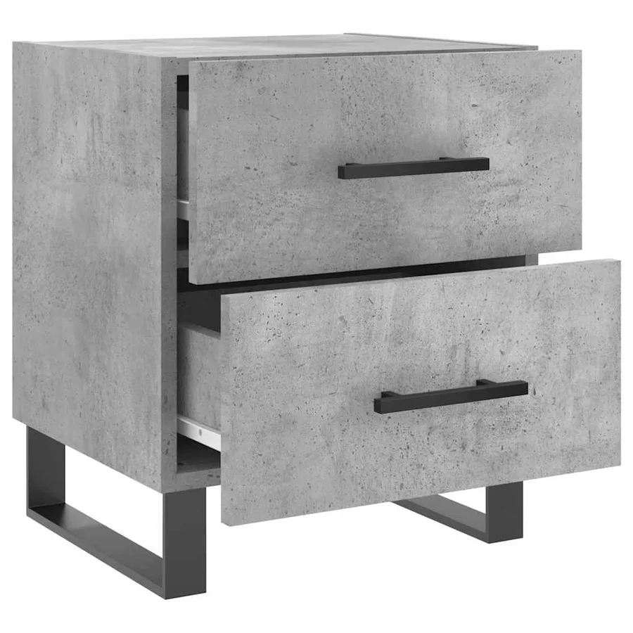 Tables de chevet 2pcs gris béton 40x35x47,5cm bois d’ingénierie - 7