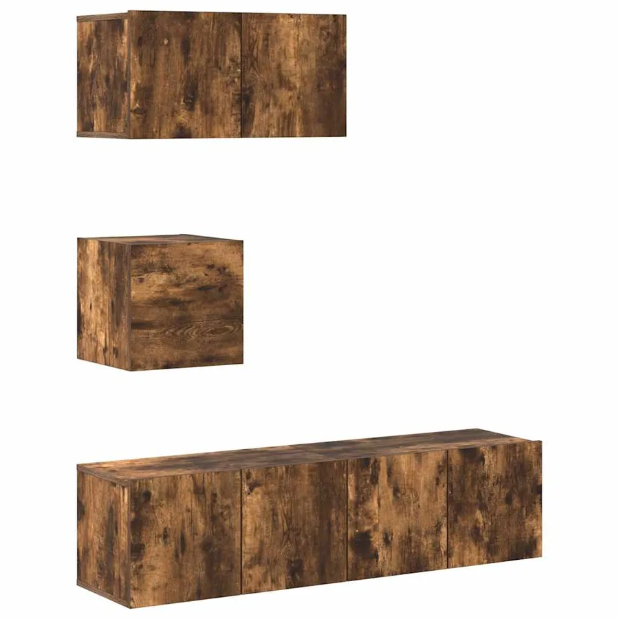 Ensemble de meubles TV 4 pcs Chêne fumé Bois d'ingénierie - 2