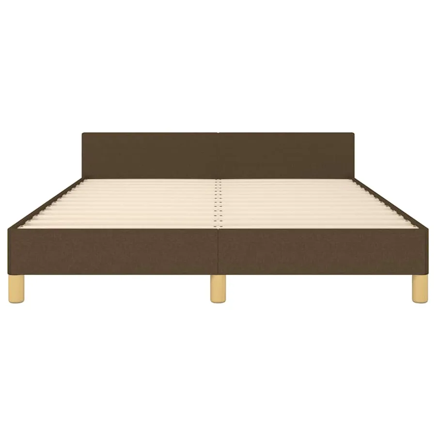 Cadre de lit sans matelas marron foncé 140x200 cm tissu - 5