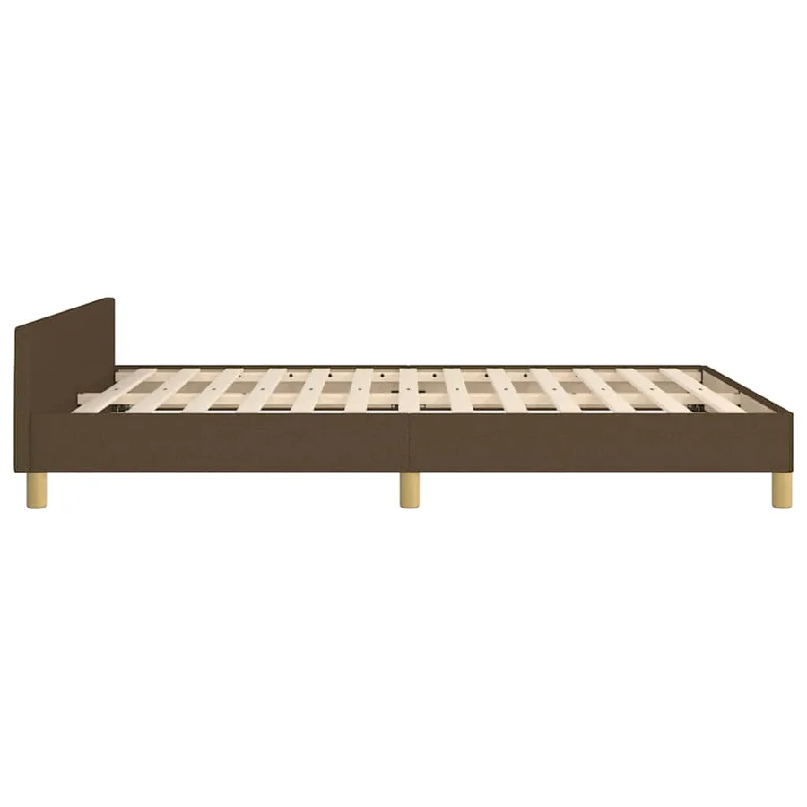 Cadre de lit sans matelas marron foncé 140x200 cm tissu - 6