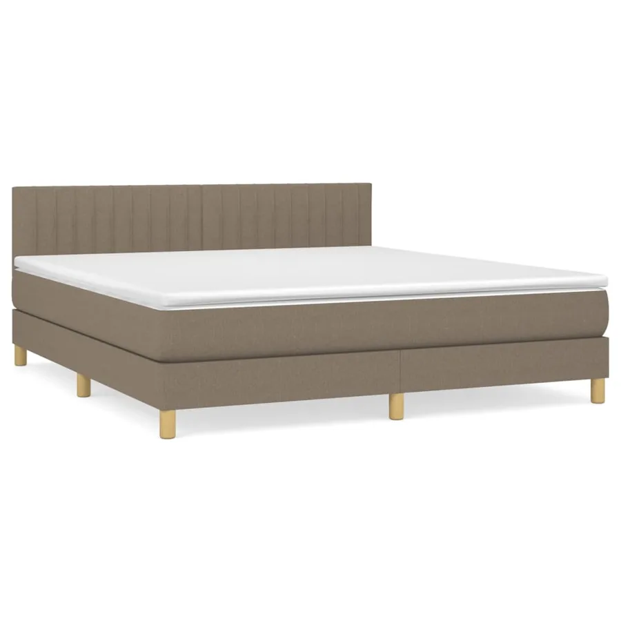 Sommier à lattes de lit avec matelas Taupe 180x200 cm Tissu - 2